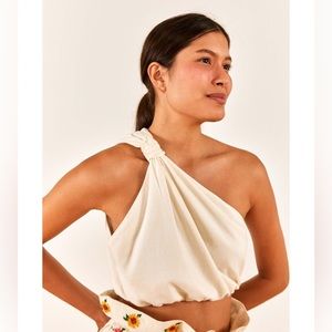 Farm Rio One Shoulder Knot Crop Top